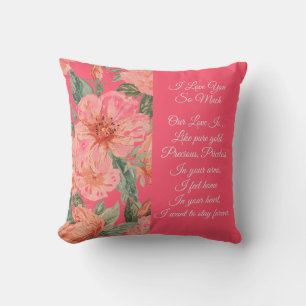 Valentines Day, I Love You So Much, Love Poem Throw Pillow