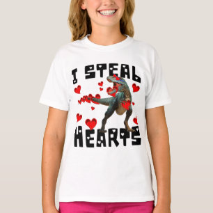 VALENTINES DAY I STEAL HEARTS FUNNY DINOSAUR T-Shi T-Shirt