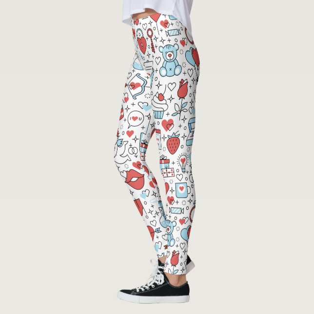 Valentine's Day Icons leggings (Left)