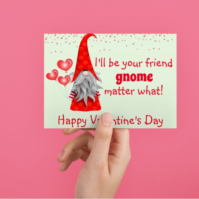 Valentine's Day I'll be Your Friend Gnome Matter Postcard (Creator Uploaded)