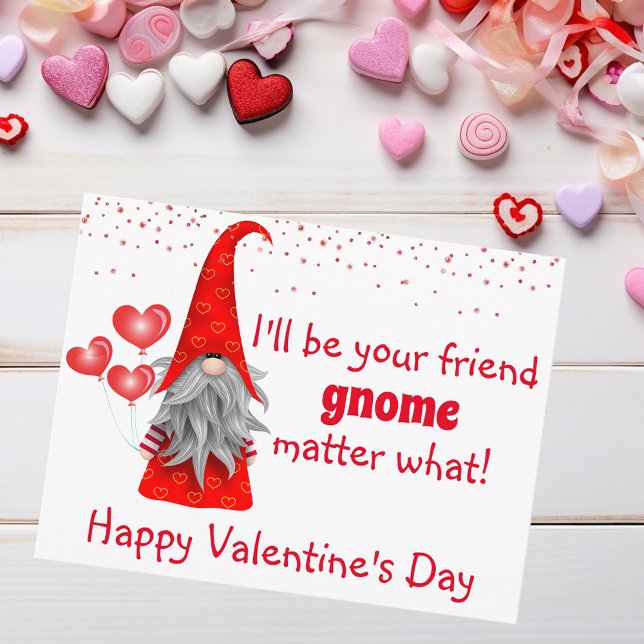 Valentine's Day I'll be Your Friend Gnome Matter Postcard (Creator Uploaded)