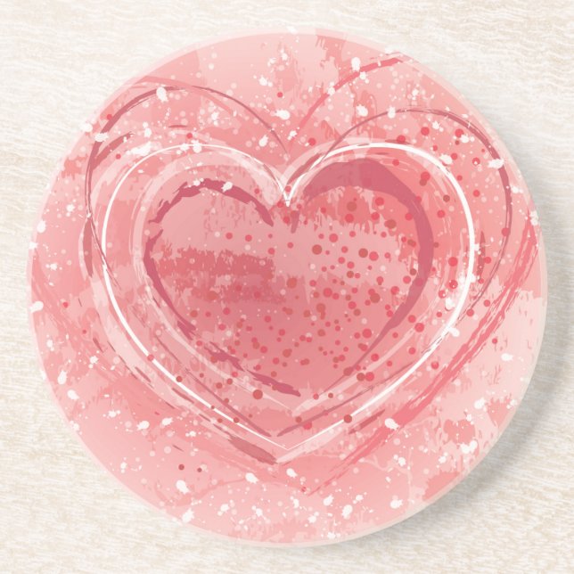 Valentine's Day Illustration Coaster (Front)