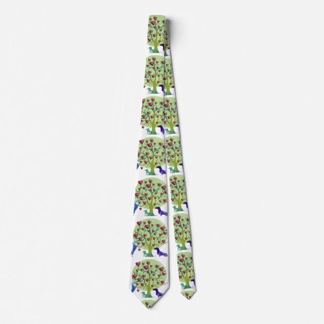 Valentine's day illustration, Dachshunds  Tie (Front)