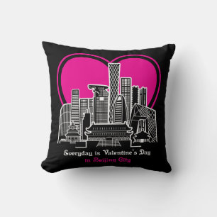Valentine's Day in Beijing City Throw Pillow