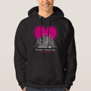 Valentine's Day in Chicago City Hoodie