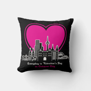 Valentine's Day in Cologne City Throw Pillow