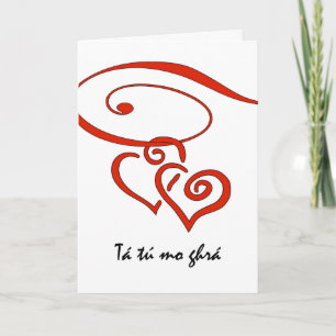 Valentine's Day in Irish, Hearts Swirl Together Holiday Card