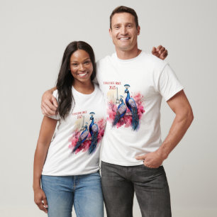 Valentine's Day in Paris - Couple of peacocks - T-Shirt