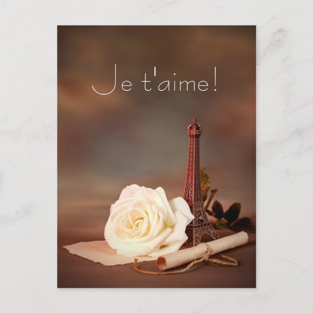 Valentine's Day in Paris Holiday Postcard (Front)