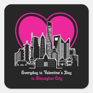 Valentine's Day in Shanghai City Square Sticker