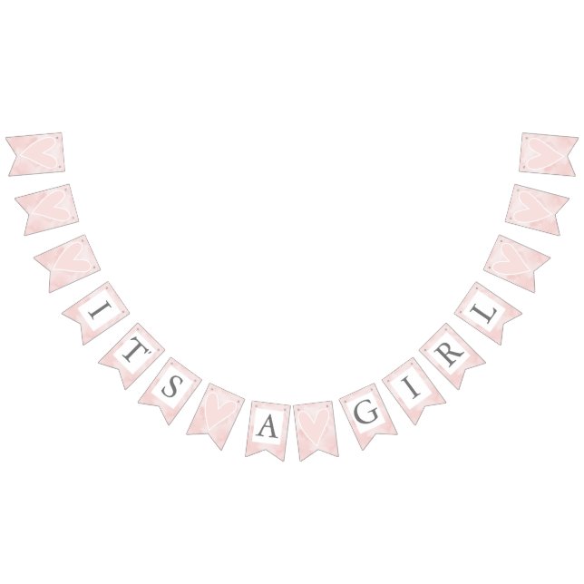 Valentines Day I'ts A Girl Bunting Flags (All)