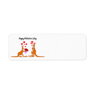 Valentines Day Kangaroos Adresse de retour Label