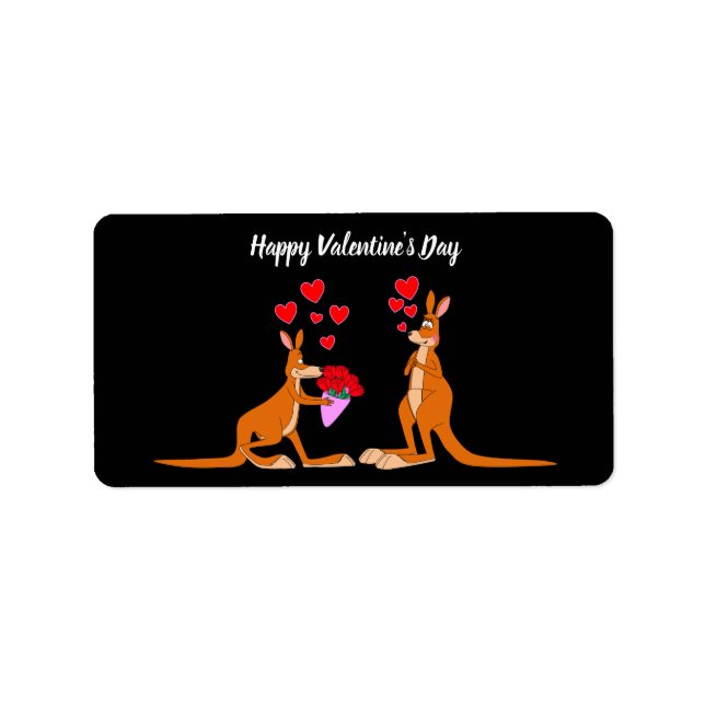 Valentines Day Kangaroos  Label (Front)