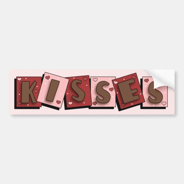 Valentine's Day Kisses Bumper Sticker (Front)