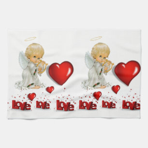 Valentine's Day Kitchen hand towel, Angel Towel
