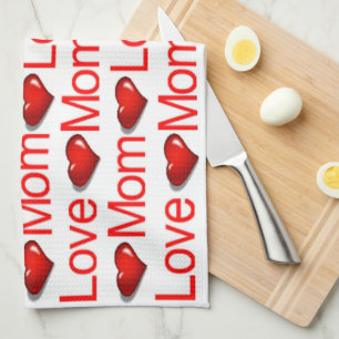 Valentine's Day Kitchen hand towel Love Mom