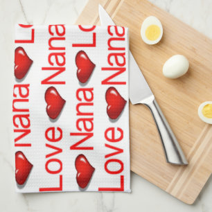 Valentine's Day Kitchen hand towel Love Nana