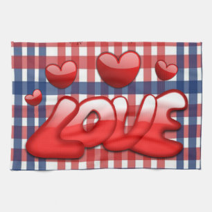 Valentine's Day Kitchen hand towel, Love Towel