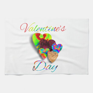 valentine's day kitchen towel