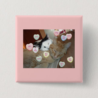 Valentine's Day Kittens 2 Inch Square Button