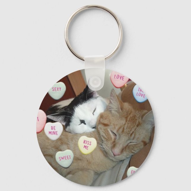 Valentine's Day Kittens Keychain (Front)