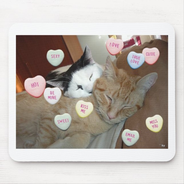 Valentine's Day Kittens Mouse Pad (Front)
