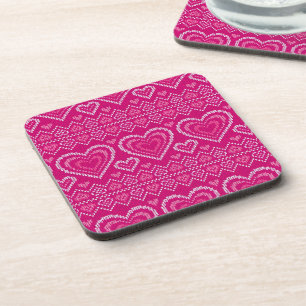 Valentine's Day Knitted Pattern 2 Coaster