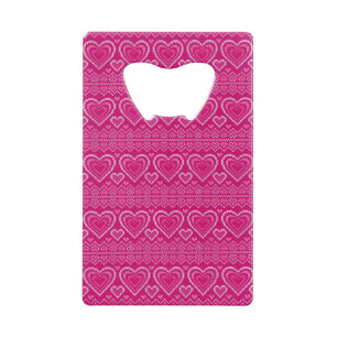 Valentine's Day Knitted Pattern 2 Credit Card Bottle Opener
