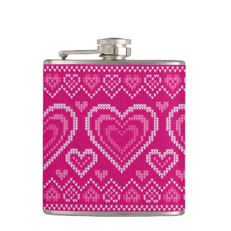 Valentine's Day Knitted Pattern 2 Hip Flask