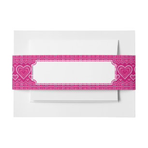 Valentine's Day Knitted Pattern 2 Invitation Belly Band