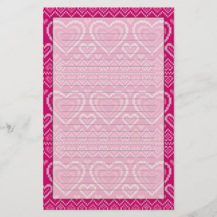 Valentine's Day Knitted Pattern 2 Stationery