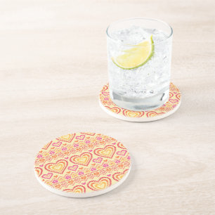 Valentine's Day Knitted Pattern Coaster