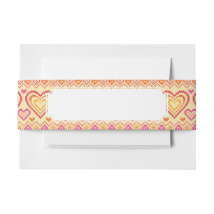 Valentine's Day Knitted Pattern Invitation Belly Band