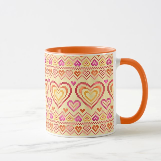 Valentine's Day Knitted Pattern Mug (Right)