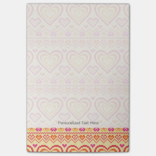 Valentine's Day Knitted Pattern Post-it Notes