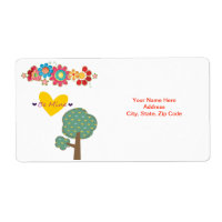 Valentine's Day Labels Be Mine Trees Floral 