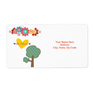 Valentine's Day Labels Be Mine Trees Floral