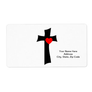 Valentine's Day Labels Cross