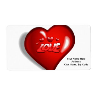 Valentine's Day Labels Heart