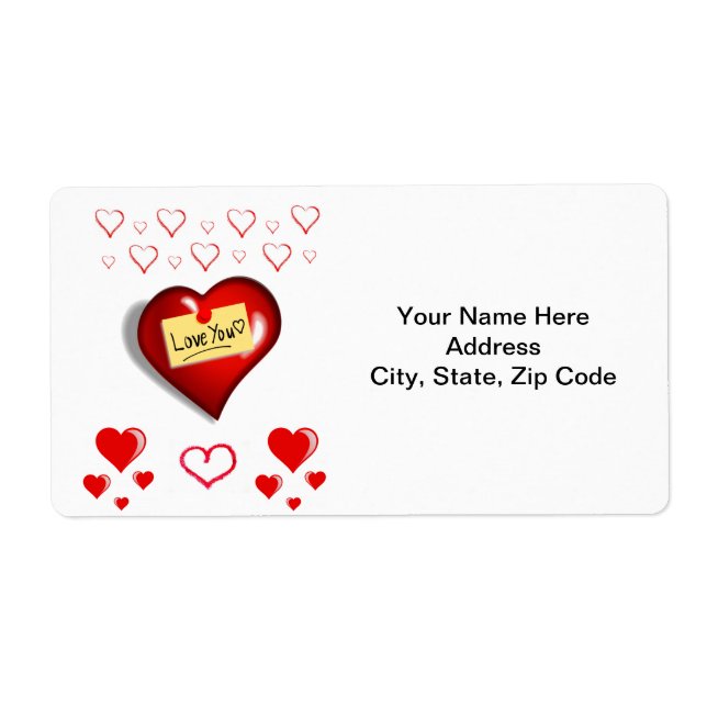 Valentine's Day Labels Hearts (Front)