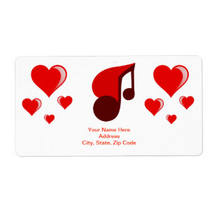 Valentine's Day Labels Hearts