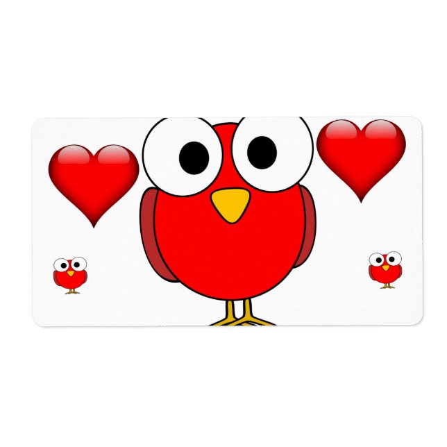 Valentine's Day Labels Owl (Front)