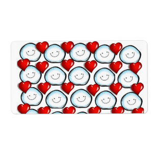 Valentine's Day Labels Snowman
