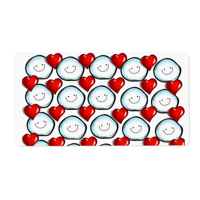 Valentine's Day Labels Snowman (Front)