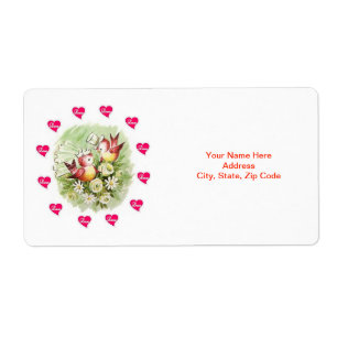 Valentine's Day Labels Vintage Bird