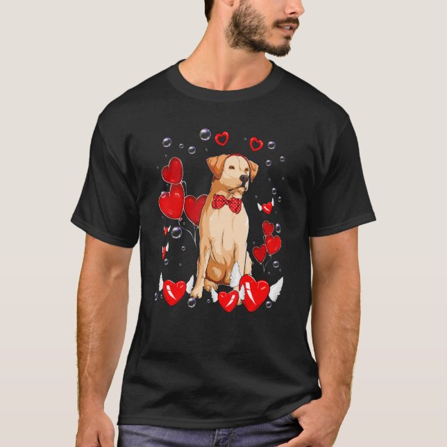 Valentines Day Labrador retriever dog Heart Dog T-Shirt (Front)