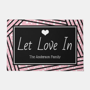 Valentine's Day Let Love In   Personalized Doormat