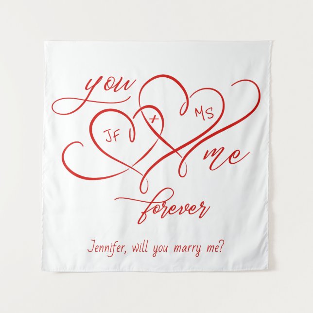 VALENTINE'S DAY LINKED HEARTS MARRY ME TAPESTRY (Front)