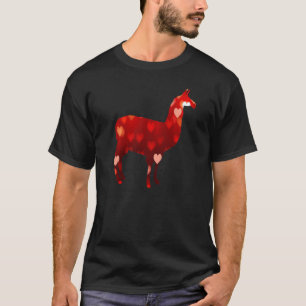Valentines Day Llama Hearts T-Shirt