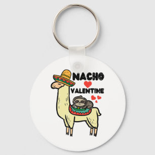 Valentines Day Llama Nacho Valentine Mexican Men W Keychain
